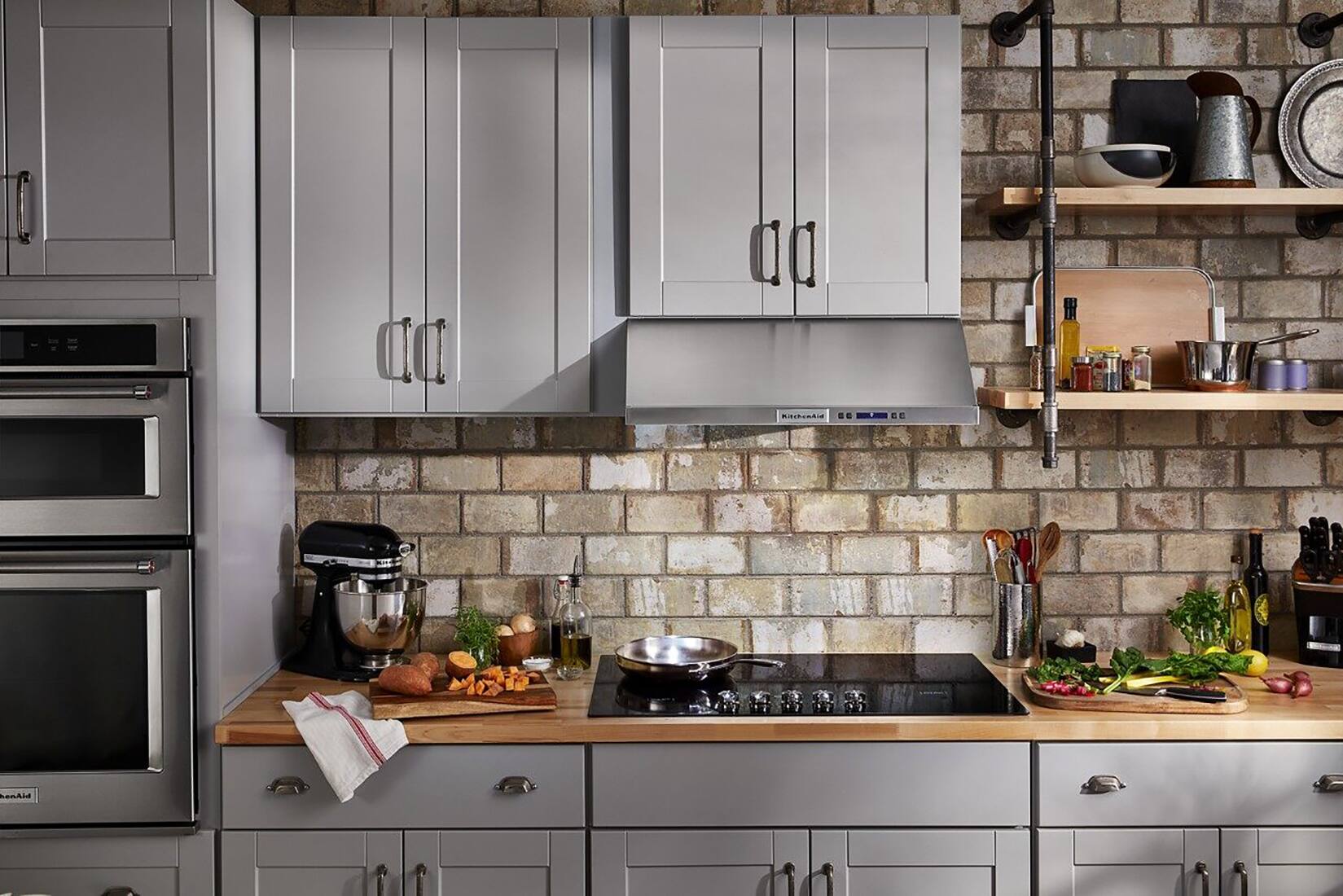 Alt View 19. KitchenAid - 36" Built-In Electric Cooktop - Black.