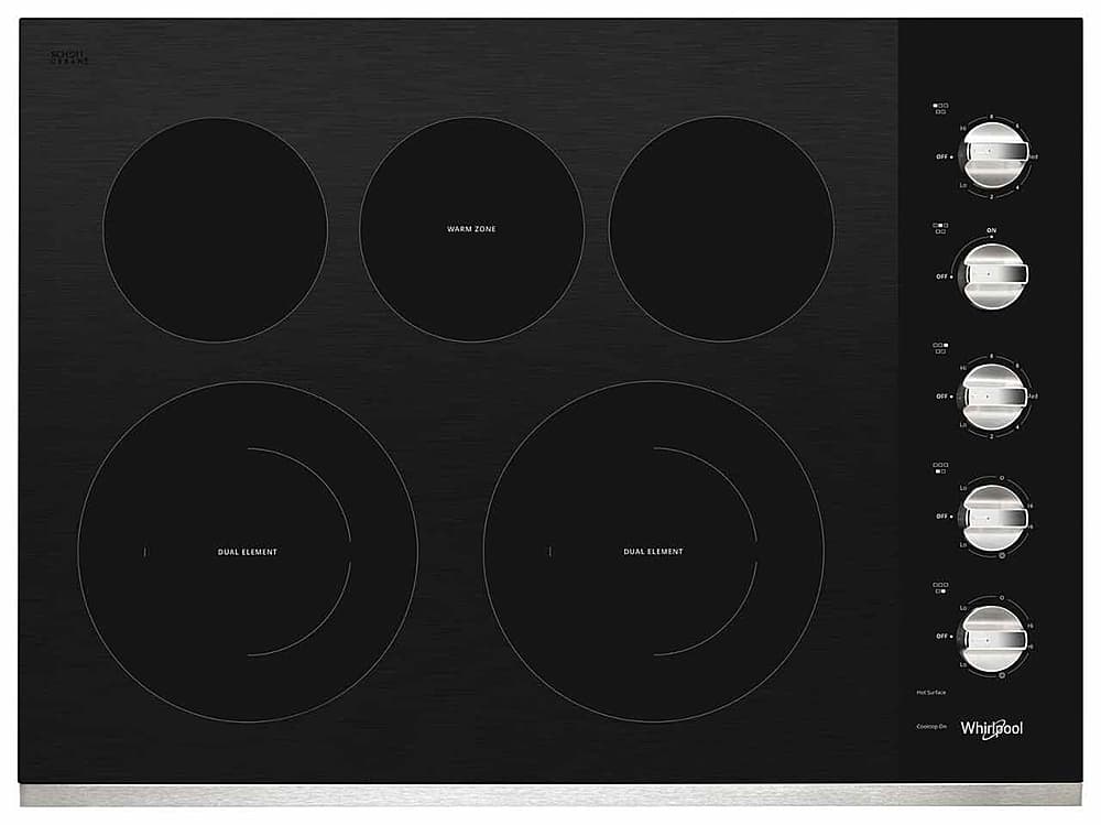 Whirlpool - 30" Built-In Electric Cooktop - Stainless Steel - Front_Zoom