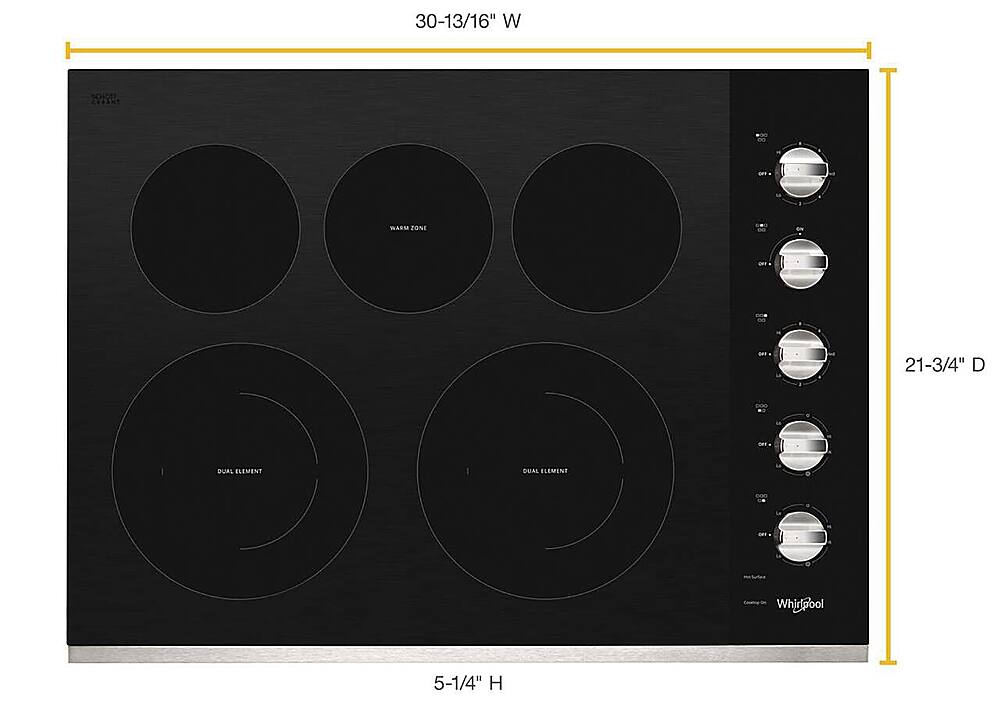 Alt View 11. Whirlpool - 30" Built-In Electric Cooktop - Stainless Steel.