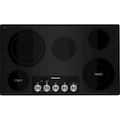 KitchenAid - 36 in. Wide 5 element Built-In Electric Cooktop - Stainless Steel