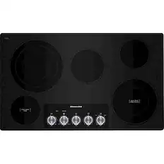 Front. KitchenAid - 36" Built-In Electric Cooktop - Stainless Steel.