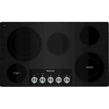 Front. KitchenAid - 36" Built-In Electric Cooktop - Stainless Steel.