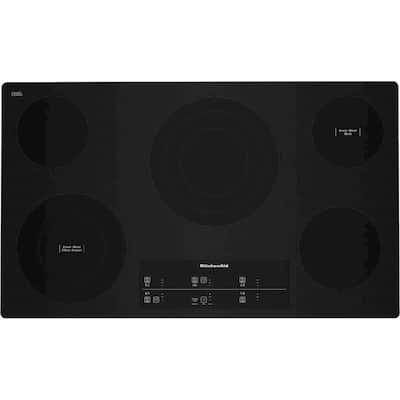 KitchenAid - 36" Built-In Electric Cooktop - Black