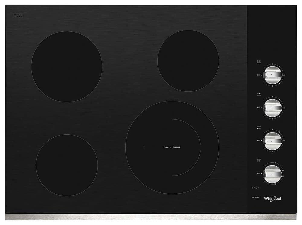 Whirlpool - 30" Built-In Electric Cooktop - Stainless Steel - Front_Zoom