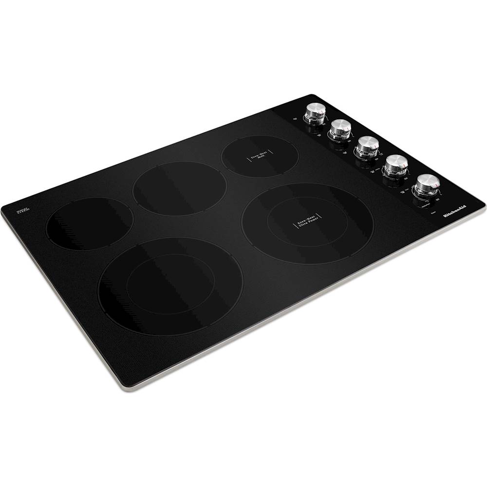 Angle View: GE - 36" Built-In Gas Cooktop - Black
