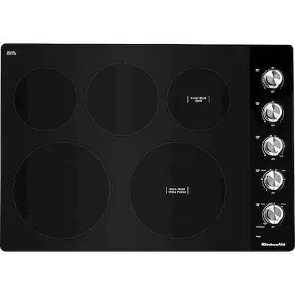 Front. KitchenAid - 30" Built-In Electric Cooktop - Stainless Steel.