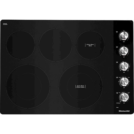 KitchenAid 30-Inch Electric Cooktop with 5 Elements - KCES950KBL