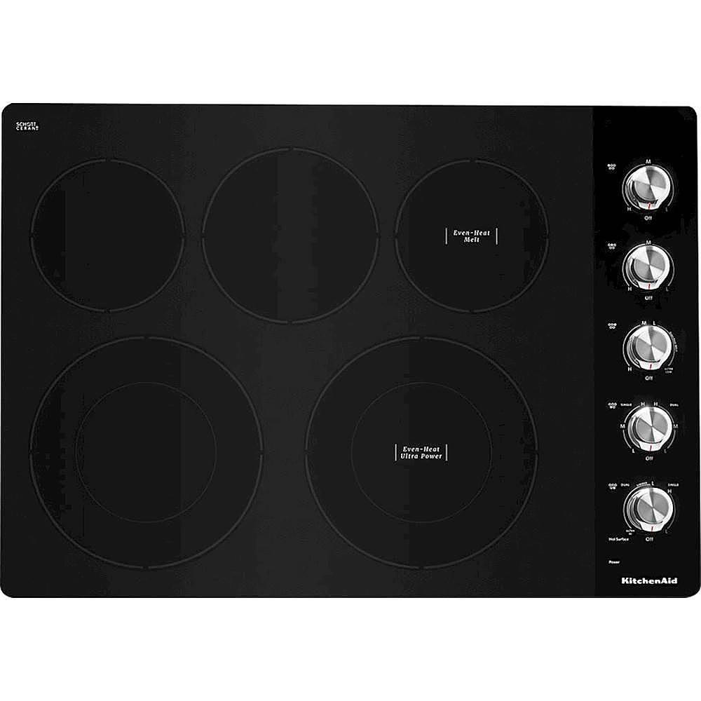 Front. KitchenAid - 30" Built-In Electric Cooktop - Stainless Steel.