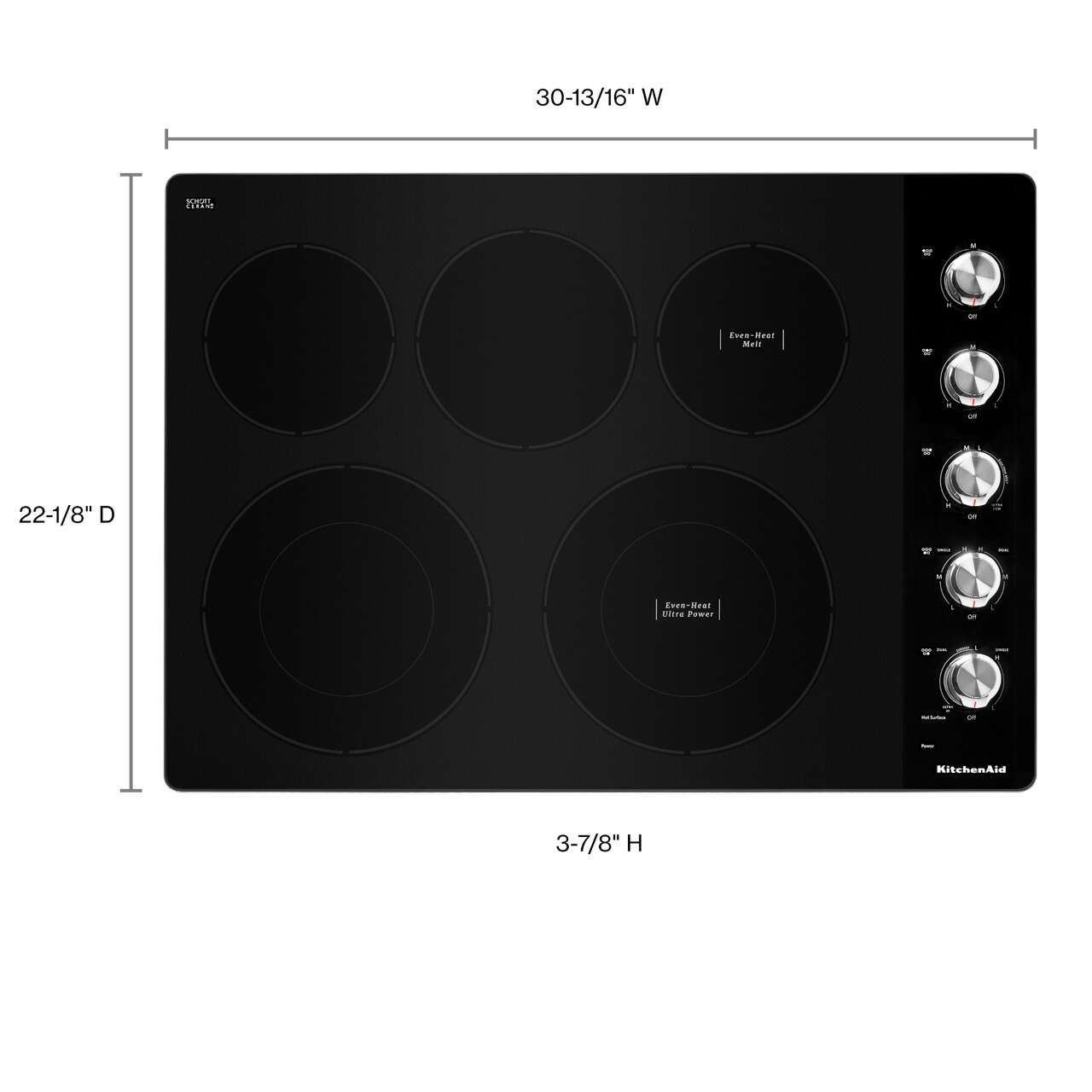 Alt View 13. KitchenAid - 30" Built-In Electric Cooktop - Stainless Steel.