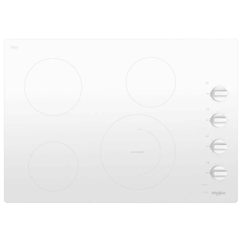 Whirlpool - 30" Built-In Electric Cooktop - White - Front_Zoom