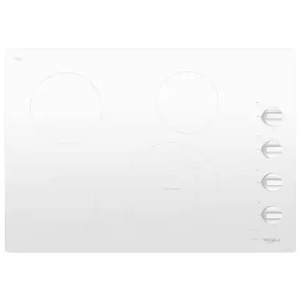 Front. Whirlpool - 30" Built-In Electric Cooktop - White.