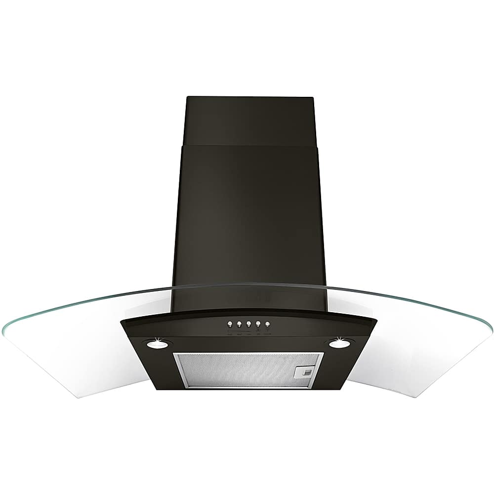 Whirlpool - 36 inches - Externally Vented & Recirculating - Wall Range Hood - Black Stainless Steel - Front_Zoom
