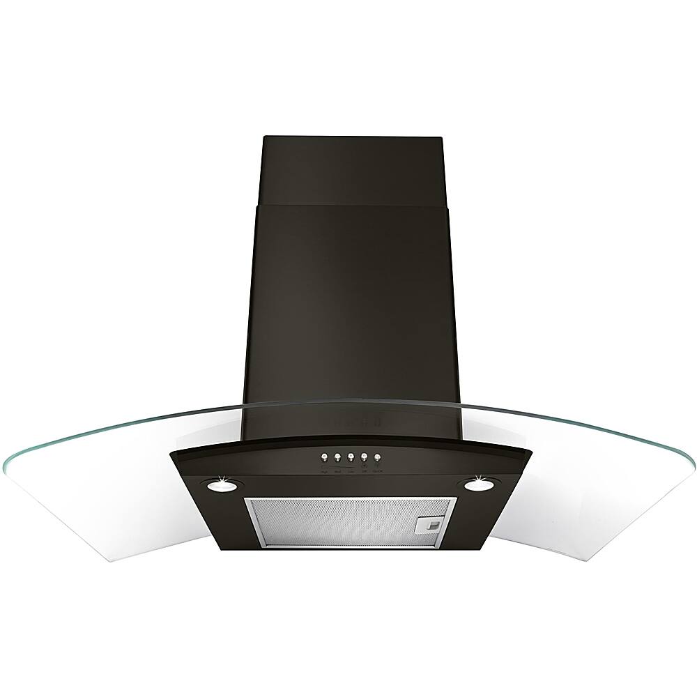 Front. Whirlpool - 36" Convertible Range Hood - Black stainless steel.