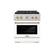 Front. ZLINE - 30 in. Wide 4 Burner Autograph 4.2 cu. ft. Freestanding Paramount Gas DuoPro Range with Gold Accents - White Matte.