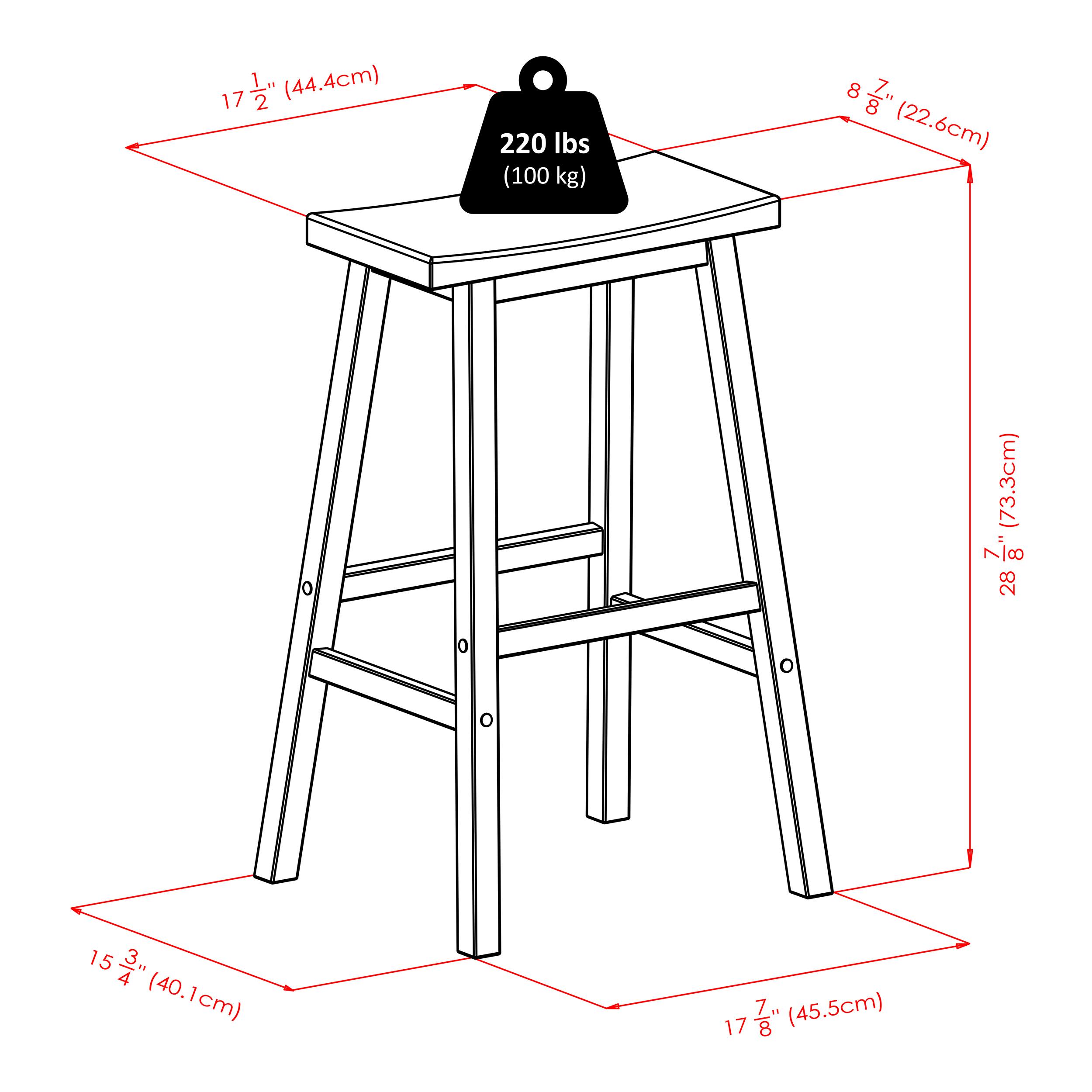 17½" (44.4cm)  
220 lbs (100 kg)  
8¾" (22.6cm)  
28¾" (73.3cm)  
15¼" (40.1cm)  
17¾" (45.5cm)