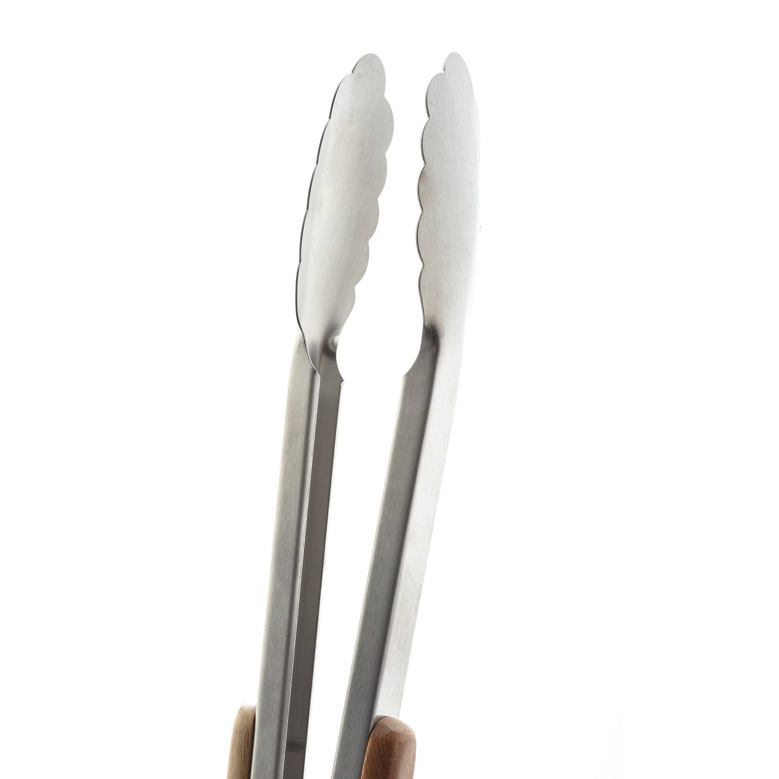 Alt View 2. Norpro - 18-Inch BBQ Tongs with Acacia Handle - Brown.