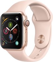Geek Squad Certified Refurbished Apple Watch Series 4 (GPS) 40mm Gold Aluminum Case with Pink Sand Sport Band - Gold Aluminum - Left_Zoom