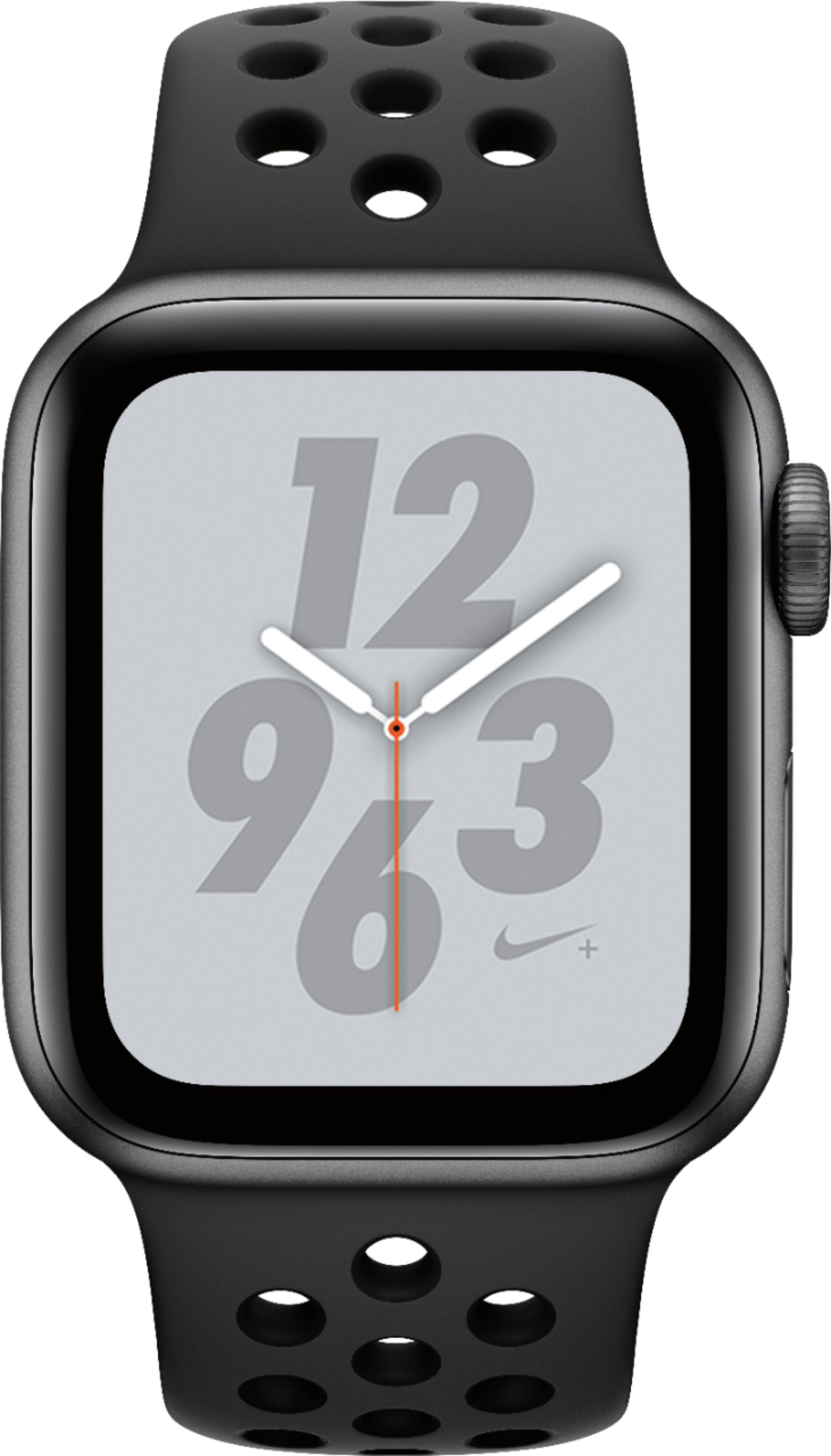 Alt View 11. Apple - Geek Squad Certified Refurbished Apple Watch Nike+ Series 4 (GPS) 40mm Aluminum Case with Nike Sport Band - Space Gray Aluminum.
