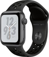 Geek Squad Certified Refurbished Apple Watch Nike+ Series 4 (GPS) 40mm Aluminum Case with Nike Sport Band - Space Gray - Left_Zoom