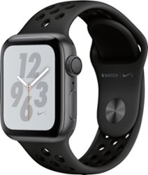 Geek Squad Certified Refurbished Apple Watch Nike+ Series 4 (GPS) 40mm Aluminum Case with Nike Sport Band - Space Gray Aluminum - Left_Zoom