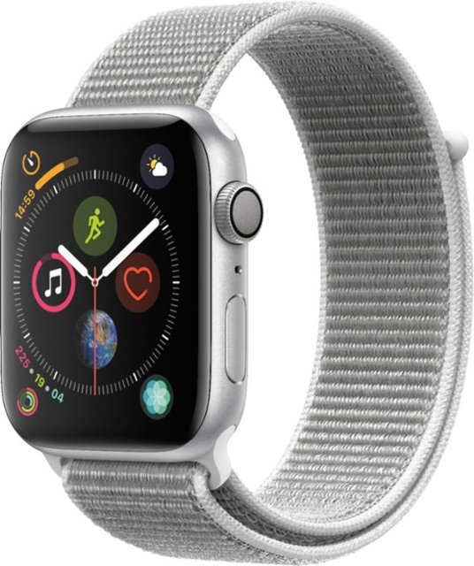 apple watch series 4 gps silver aluminium case with seashell sport loop