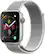 Left. Apple - Geek Squad Certified Refurbished Apple Watch Series 4 (GPS) 44mm Aluminum Case with Seashell Sport Loop - Silver Aluminum.