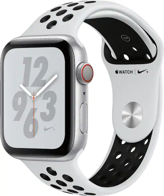 GSRF Apple Watch Nike Series 4 GPS Cellular 44mm Aluminum Case with Nike Sport Band Silver Aluminum TI GSRF MTXC2LL A Best Buy