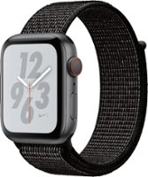 Geek Squad Certified Refurbished Apple Watch Nike+ Series 4 (GPS + Cellular) 44mm Aluminum Case with Nike Sport Loop - Space Gray Aluminum - Left_Zoom