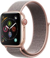 Geek Squad Certified Refurbished Apple Watch Series 4 (GPS + Cellular) 40mm Aluminum Case with Pink Sand Sport Loop - Gold - Left_Zoom