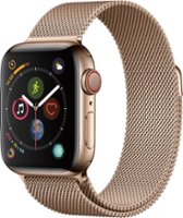 Geek Squad Certified Refurbished Apple Watch Series 4 (GPS + Cellular) 40mm Stainless Steel Case with Milanese Loop - Gold Stainless Steel - Left_Zoom