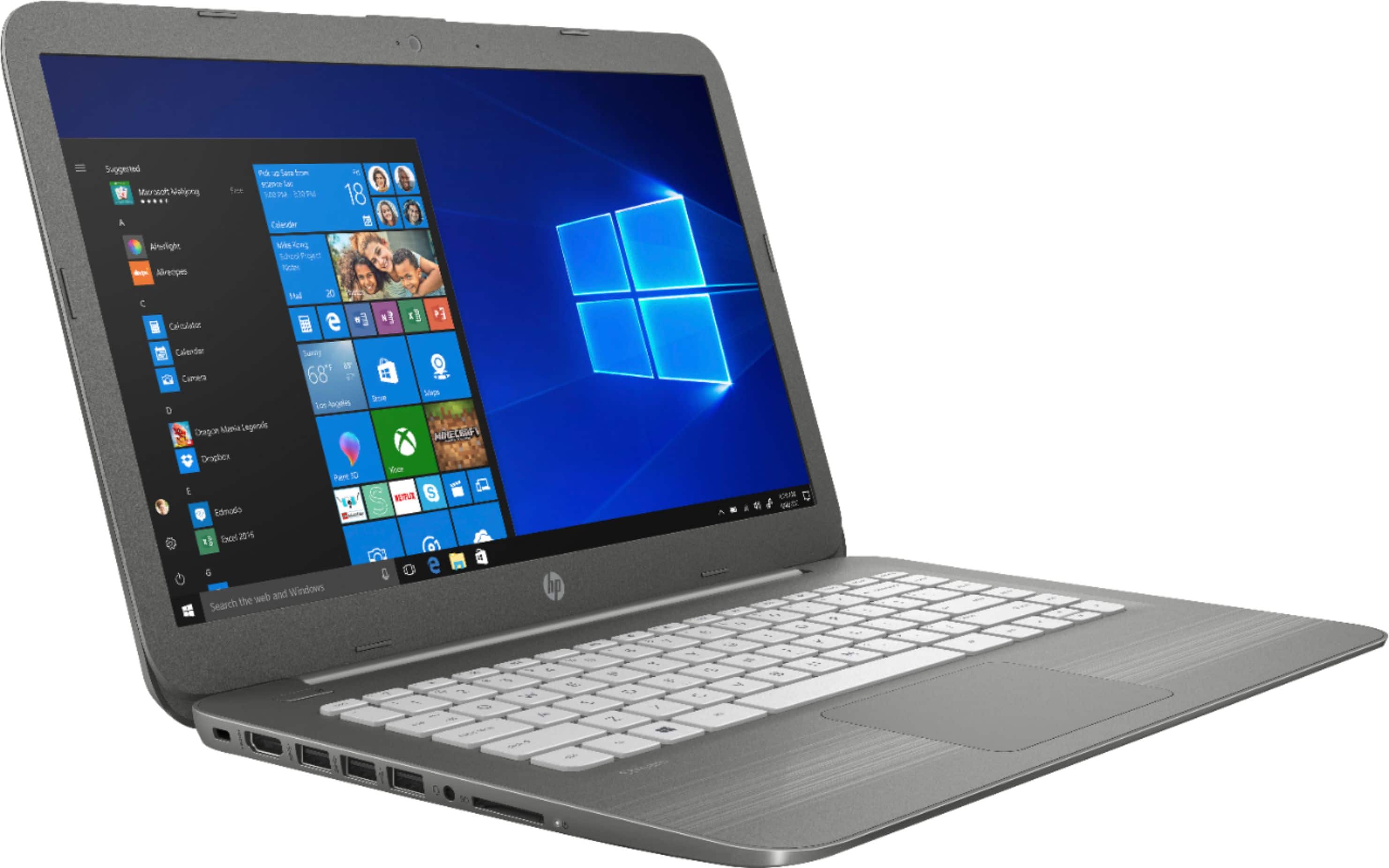 Angle. HP - Stream 14" Laptop - Intel Celeron - 4GB Memory - 64GB eMMC Flash Memory.