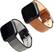 Angle. WITHit - Band Kit for Fitbit™ Versa & Versa Lite, Versa 2 (2-Pack) - Brown Leather and Black Nylon.
