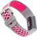 Alt View 12. WITHit - Silicone Watch Band for Fitbit Charge 3 and Charge 4 - Gray/Pink.