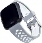 Best Buy WITHit Sport Band Watch Strap for Fitbit Versa Versa Lite Versa 2 Gray White 18588VRP
