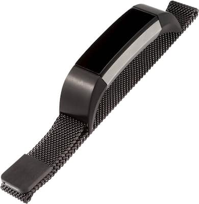 WITHit - Stainless Steel Mesh Band for Fitbit Alta and Alta HR - Black