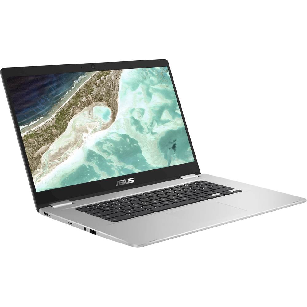 Angle View: ASUS - 15.6" Chromebook - Intel Celeron - 4GB Memory - 32GB eMMC Flash Memory - Silver