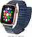 Left. Platinum™ - Leather Loop Band for Apple Watch® 38mm and 40mm - Navy Blue.