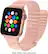 Left. Platinum™ - Leather Loop Band for Apple Watch® 38mm and 40mm - Light Pink.