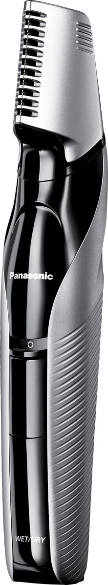 Angle View: Panasonic V-Shaped Body Hair Trimmer with 3 Comb Attachments, Waterproof, Rechargeable - ER-GK60-S
