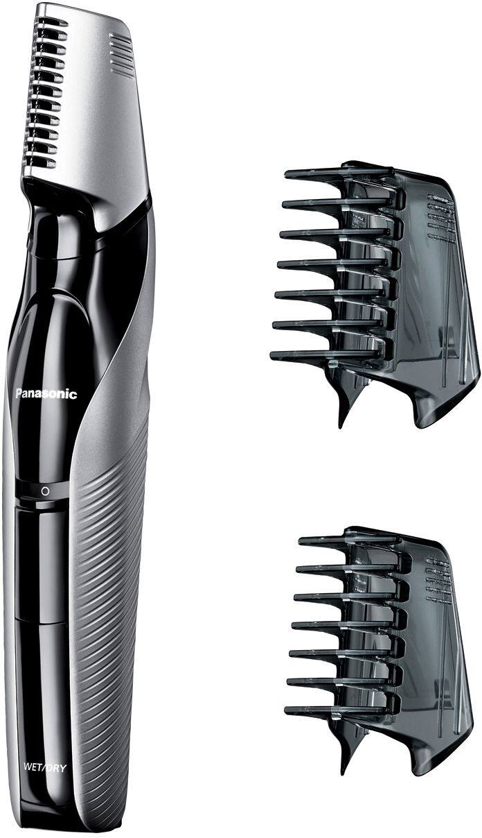 Alt View 11. Panasonic - Men’s Body Groomer and Trimmer with 2 Comb Attachments - Black/Silver.