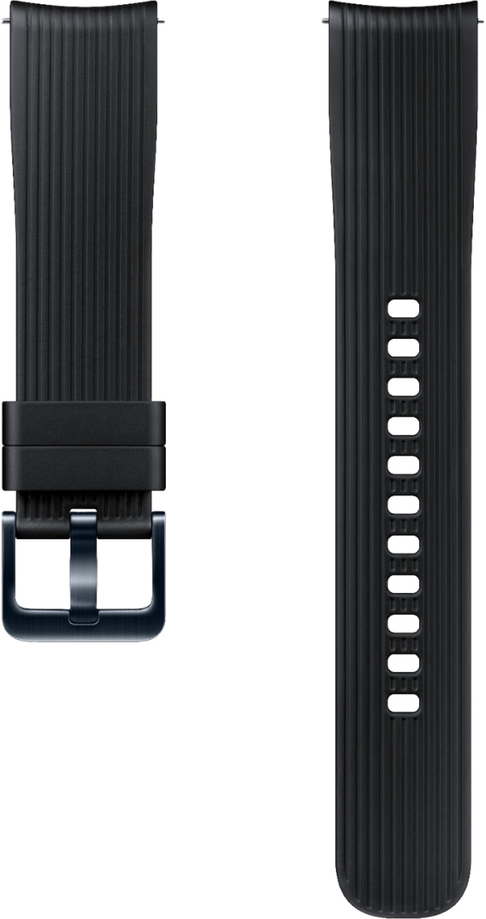 Angle View: Samsung - Silicone Watch Band for Galaxy Watch 42mm, Active, and Active 2 - Onyx Black