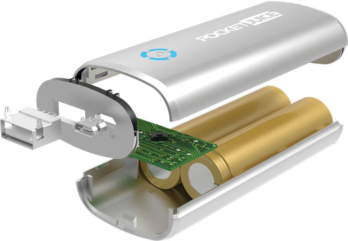 Alt View 12. Tzumi - PocketJuice Solo 4000 mAh Portable Charger for Most USB-Enabled Devices - Silver.