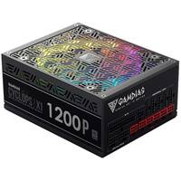 GAMDIAS - 1200W ATX12V 2.4/EPS12V 2.92 80 Plus Platinum Modular Power Supply - Black - Front_Standard