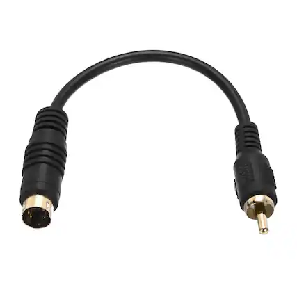 Front. Unique Bargains - 2pcs 0.56ft S Video Cable 4 Pin S-Video Male to RCA Male Composite Adapter for TV Monitor - Black.