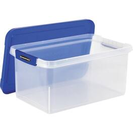 Bankers Box - Heavy Duty File Letter 8.50" x 11" Lid Lock Plastic Clear Blue For Document Storage 1 Each TAA Compliant