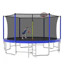 Anysun - 15FT with Safety Enclosure Net Outdoor Backyards Large Recreational Trampoline