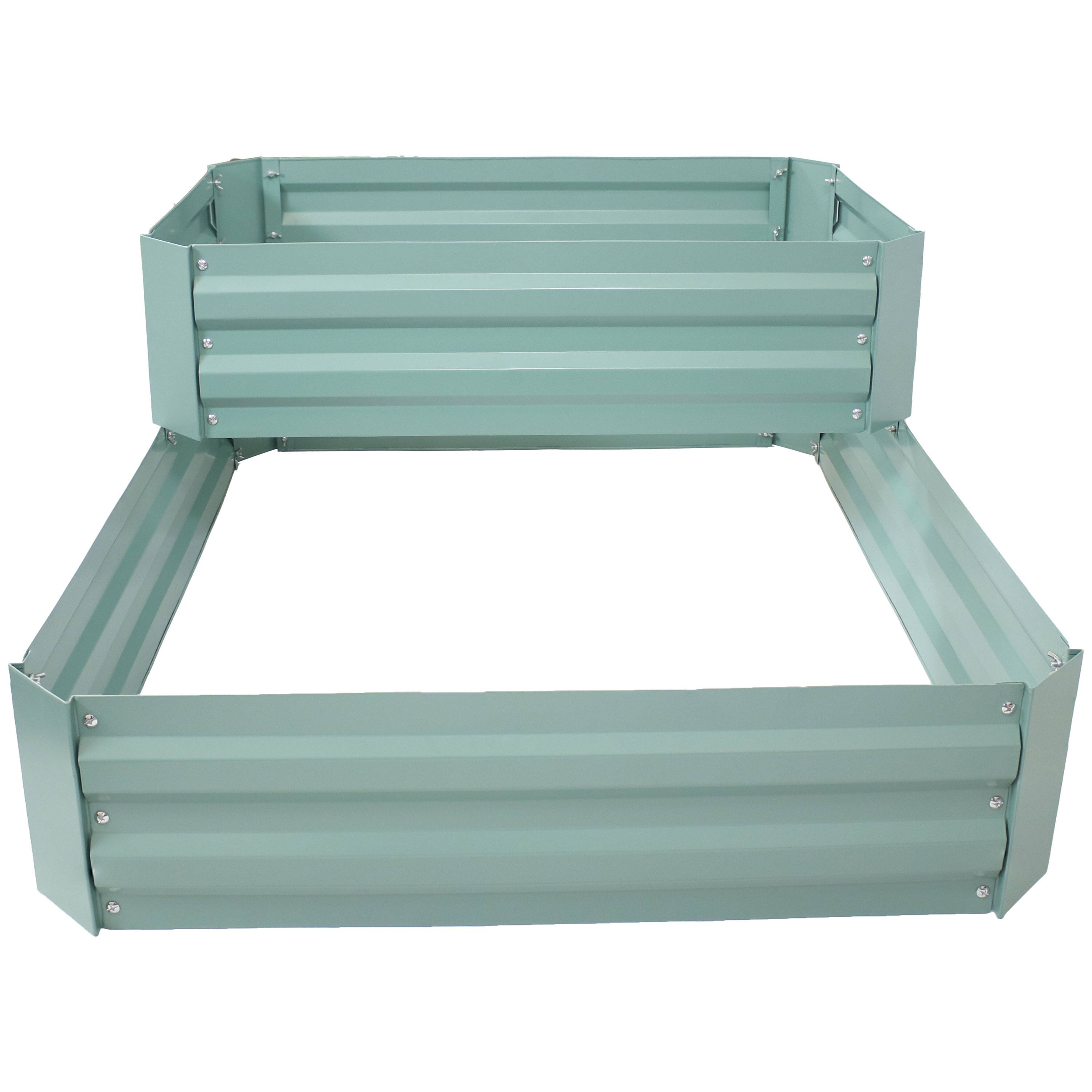 Alt View 9. Sunnydaze - 2-Tier Galvanized Steel Raised Garden Bed - 17.75 in H - Green.