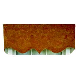 RLF Home - 3" Rod Pocket High Quality Fabric Nazareth Regal Valance for Windows 50" x 17" - Garnet