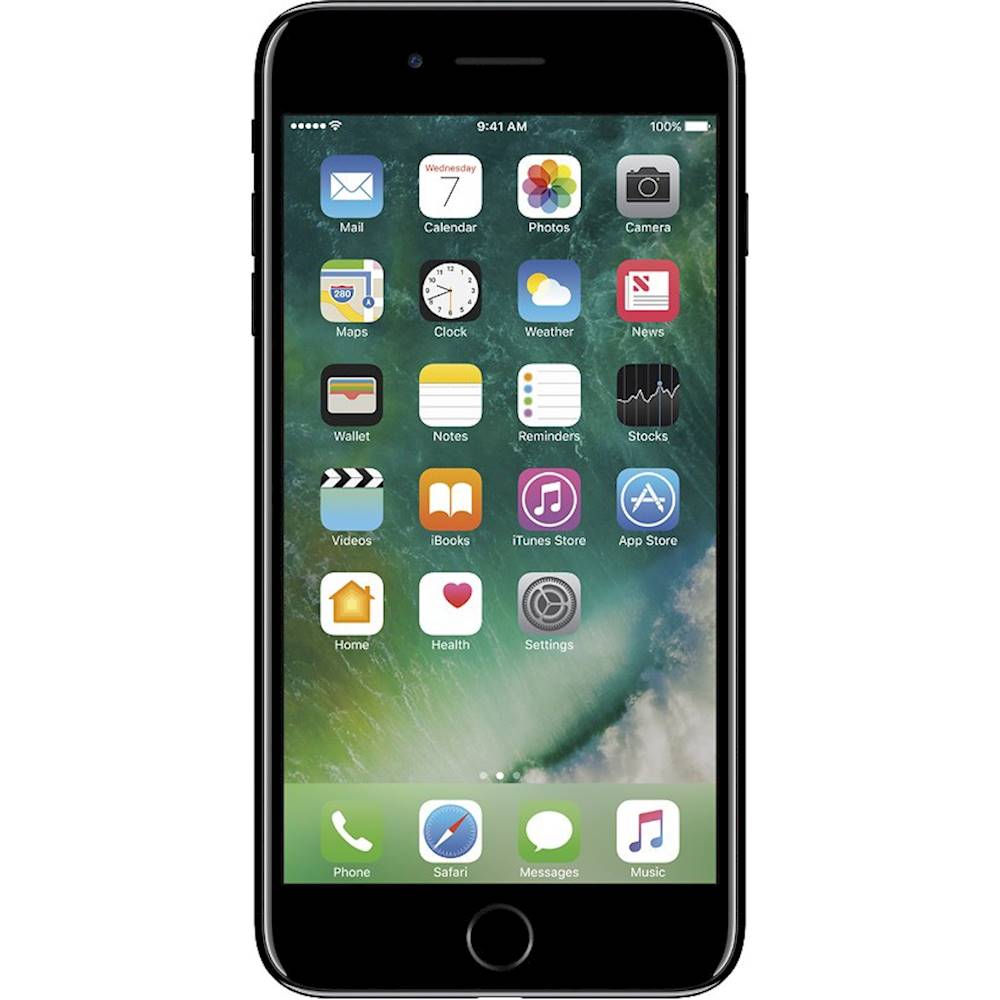 Apple Pre Owned Iphone 7 Plus With 128gb Memory Cell Phone Unlocked Jet Black 7p 128gb Jet Black Rb Best Buy