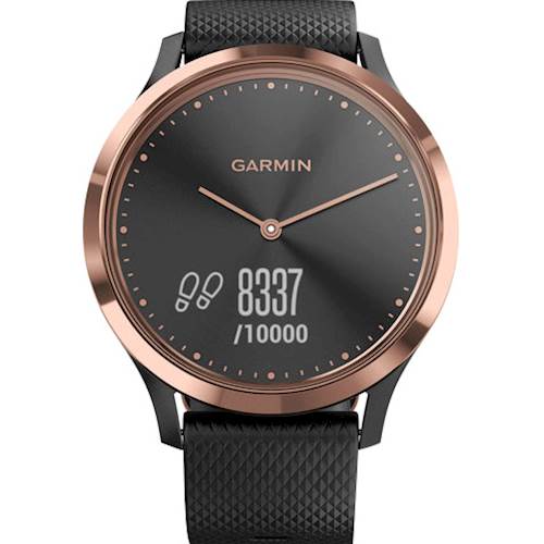 Rent to own Garmin - vívomove HR Sport Hybrid Smartwatch 43mm Fiber-Reinforced Polymer - Black Silicone